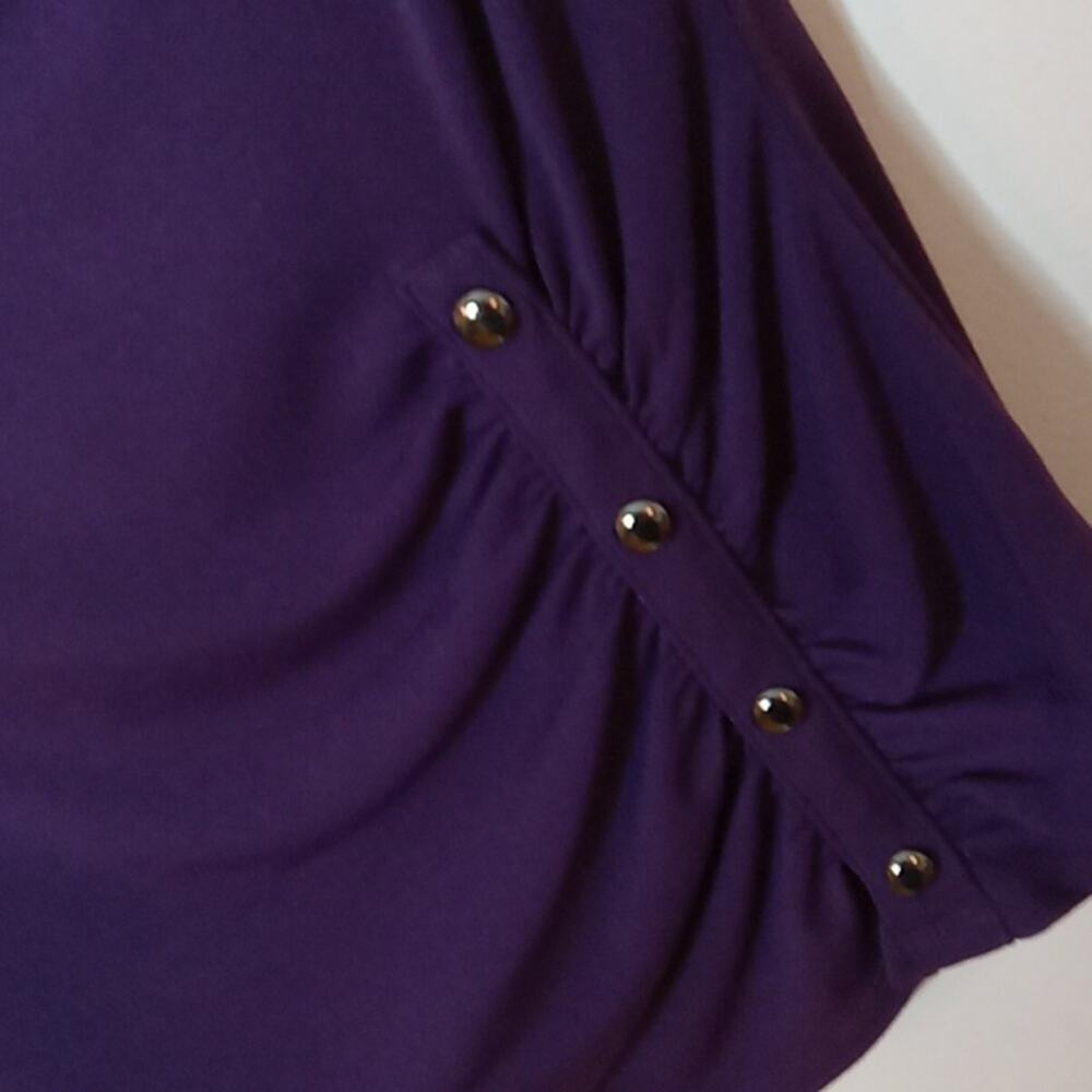 WORTHINGTON Women's Purple sleeveless cowlneck top with embellishment. Small. - Picture 4 of 8